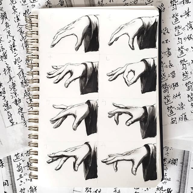 Right hand fingering and plucking techniques